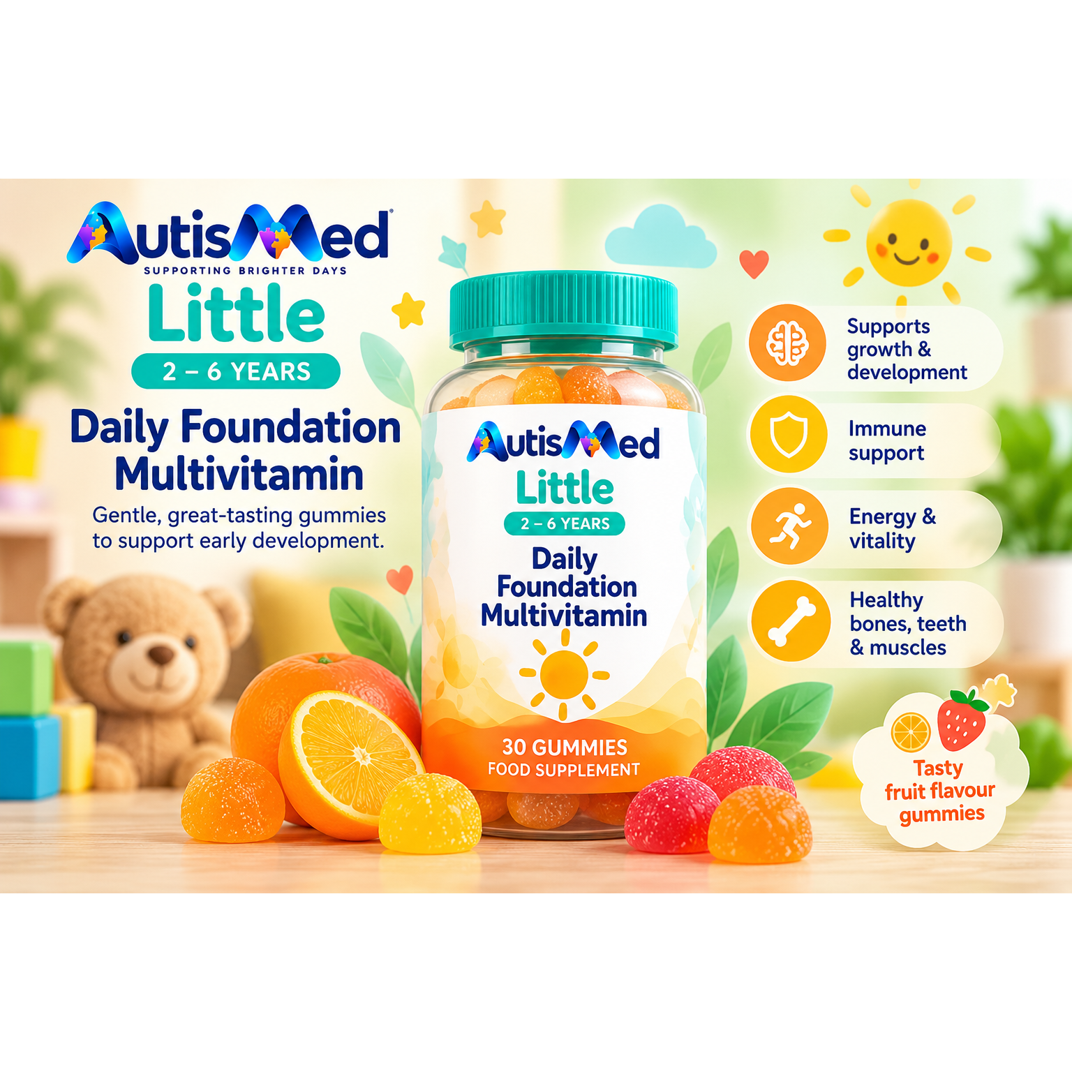 AutisMed Little Daily Foundation Multivitamin, 2–6 years