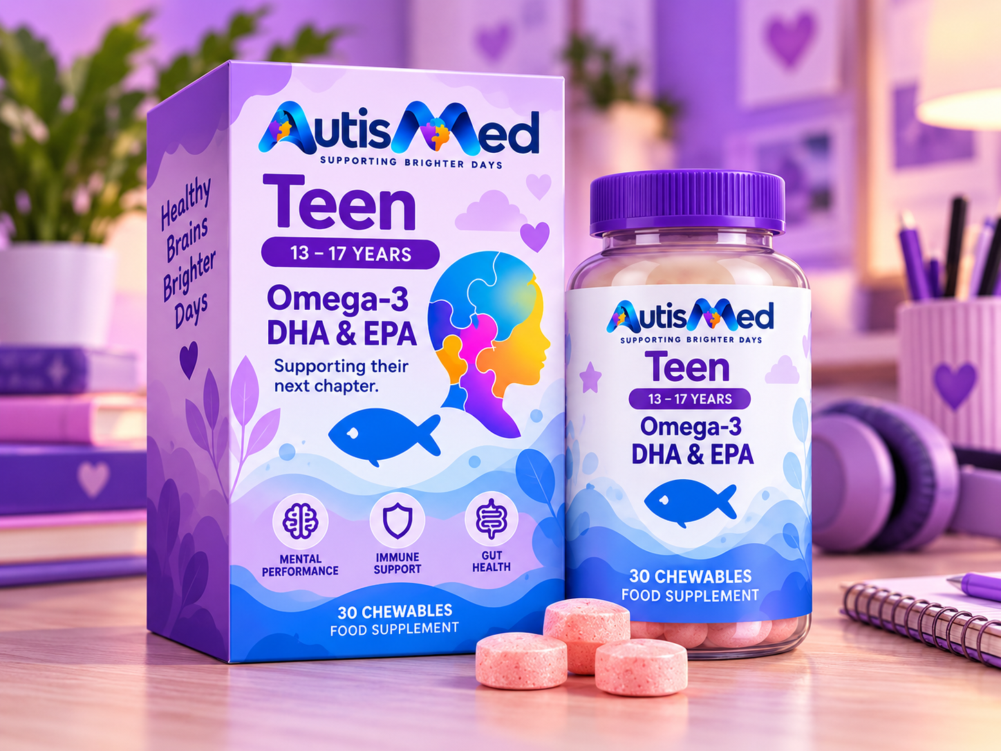 AutisMed Teen Omega-3 DHA & EPA, 13–17 years