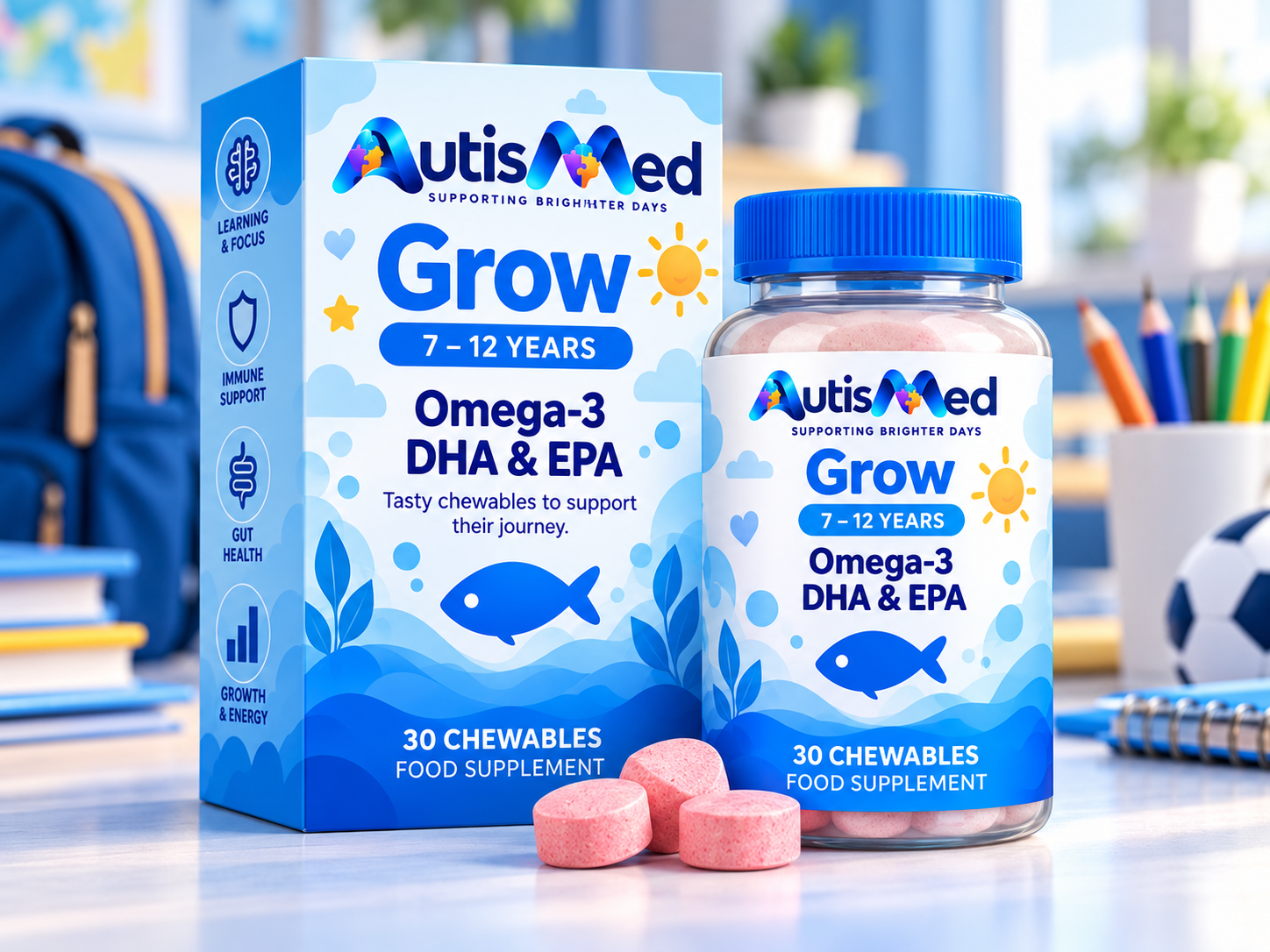 AutisMed Grow Omega-3 DHA & EPA, 7–12 years