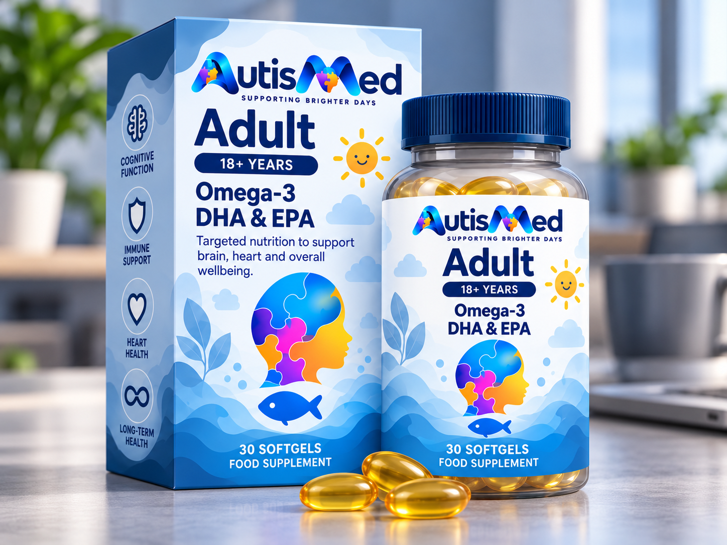 AutisMed Adult Omega-3 DHA & EPA, 18+ years