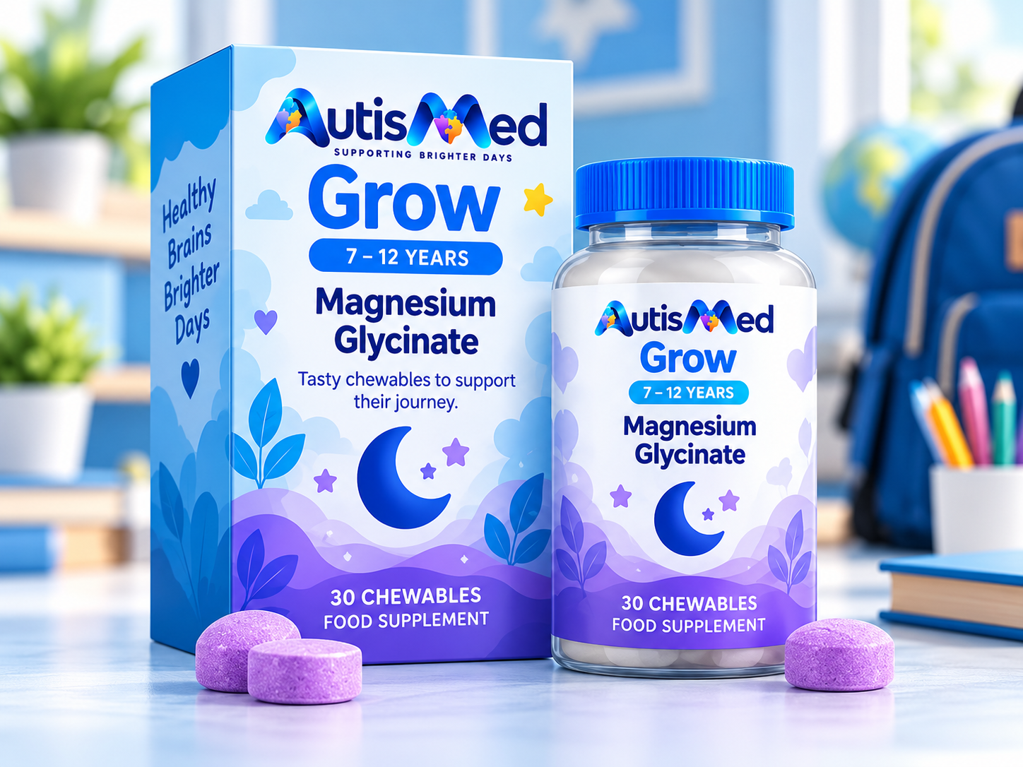 AutisMed Grow Magnesium Glycinate, 7–12 years