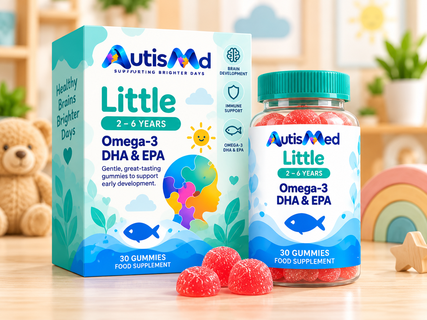 AutisMed Little Omega-3 DHA & EPA, 2–6 years